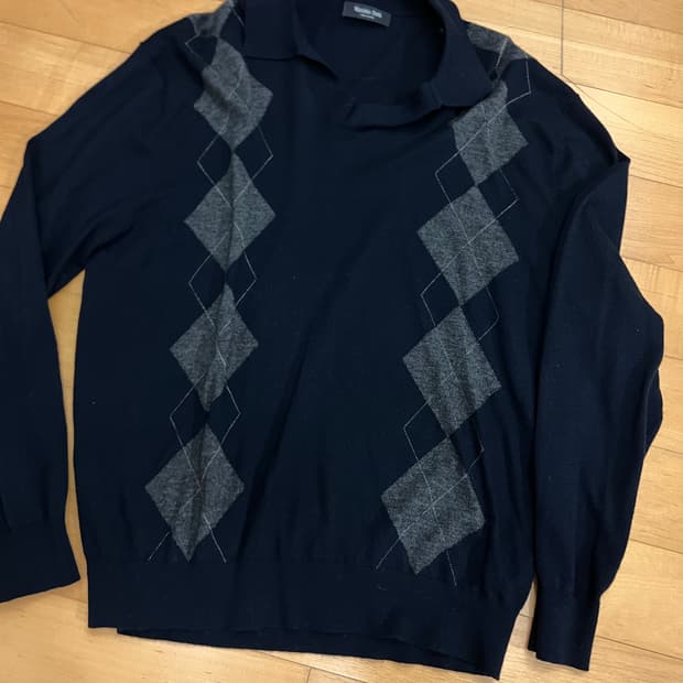 마시모두띠 아가일 니트 네이비 L