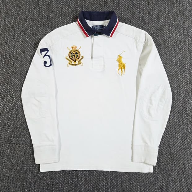 폴로 랄프로렌 빅포니 아이보리 화이트 긴팔 럭비티
