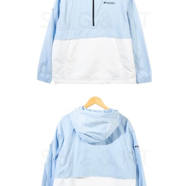 디스커버리 컬러블록 아노락 바람막이