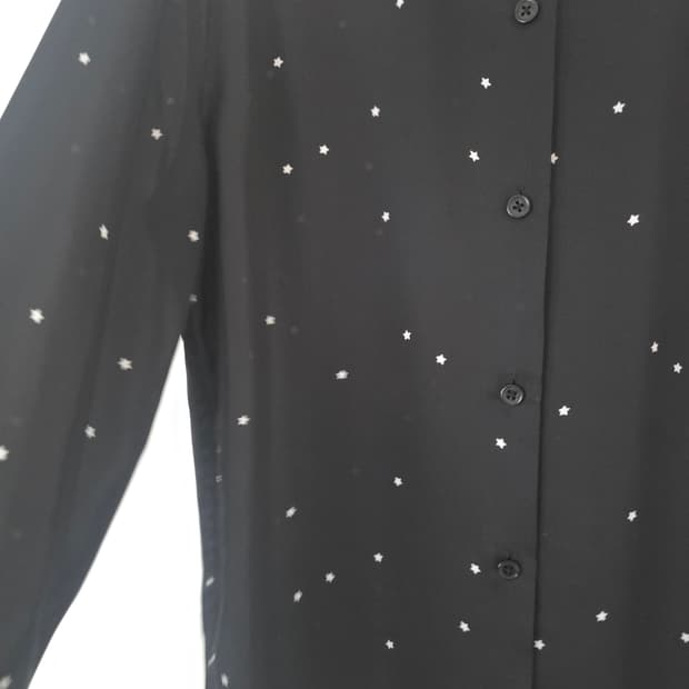 이큅먼트 EQUIPMENT 별패턴 블랙 셔츠 S (55~66) 루즈핏