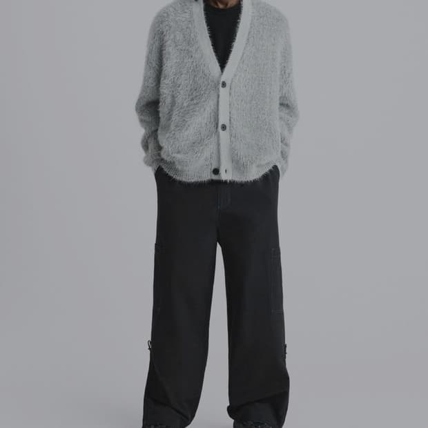 자라 퍼 오버핏 가디건 M _ 남성