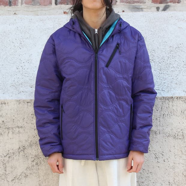 (새상품) 블랍아웃피터 리버시블 프리마로프트 후드 퍼플/터콰이즈
