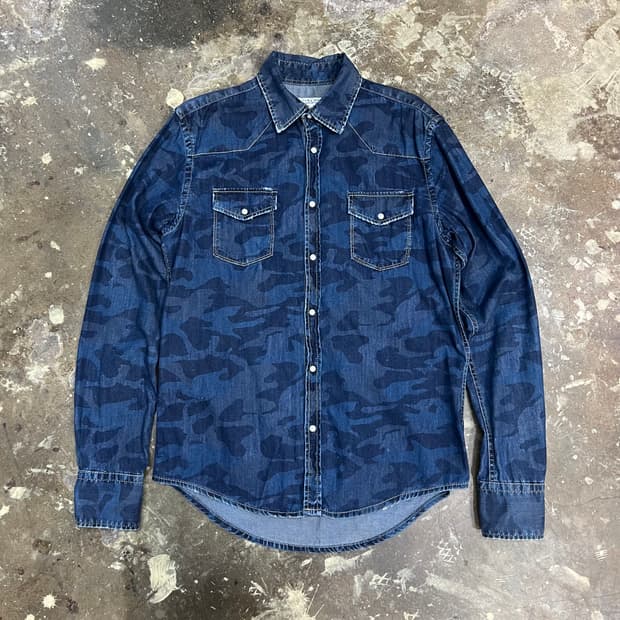 M) ZARA 자라 카모플라쥬 데님셔츠 청남방