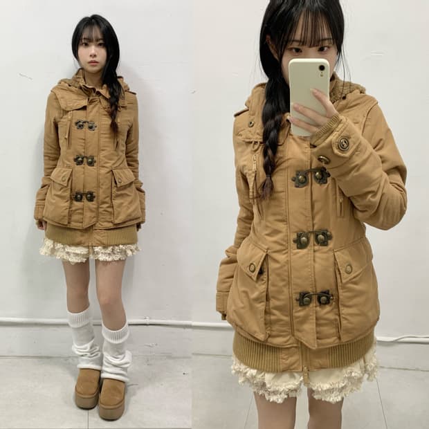 [SLY] y2k 머스타드 버클 야상 자켓