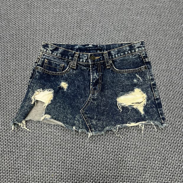 빈티지 데님 워싱 미니스커트
