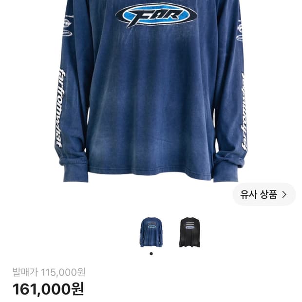 [2] 파프롬왓 워시드 로고 롱슬리브 티셔츠 네이비