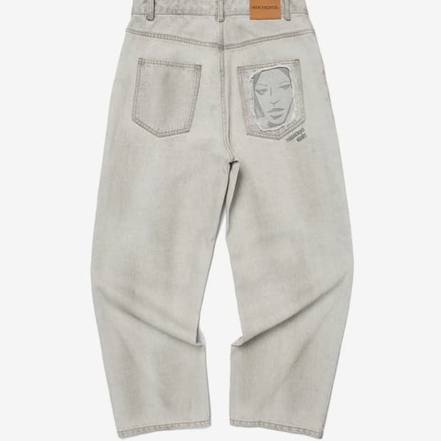 위캔더스 페이스 데님 팬츠 애쉬그레이