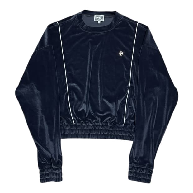 마리떼 프랑소와 벨벳 벨루어 맨투맨 차콜네이비 M