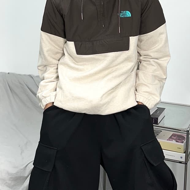 노스페이스 USA 브라운 하프집업 L