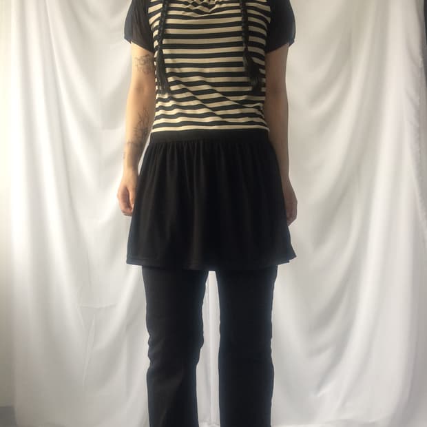 Stripe pattern onepiece