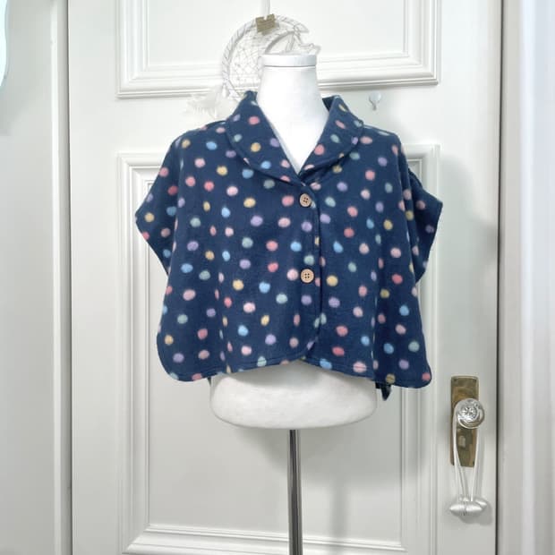blue rainbow dot mini bolero