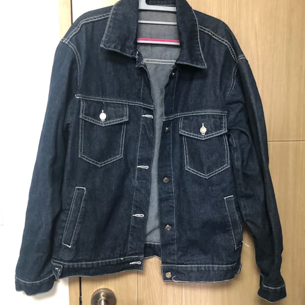 오버핏 진청 자켓