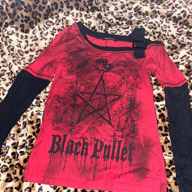 고딕 하드펑크 y2k 원숄더 롱슬리브