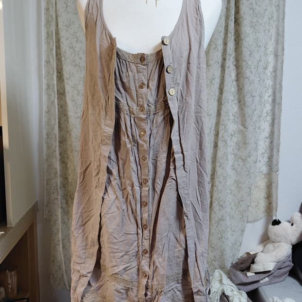 [예약주문 1] 모리걸 빈티지 레이스 끈나시 원피스