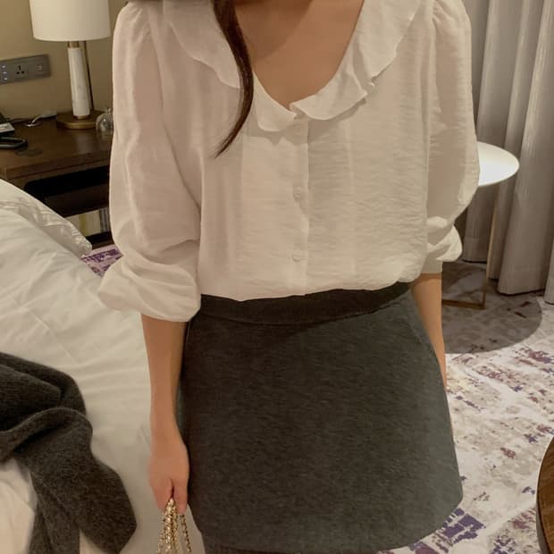 미엘 miel 르주 블라우스 아이보리색상