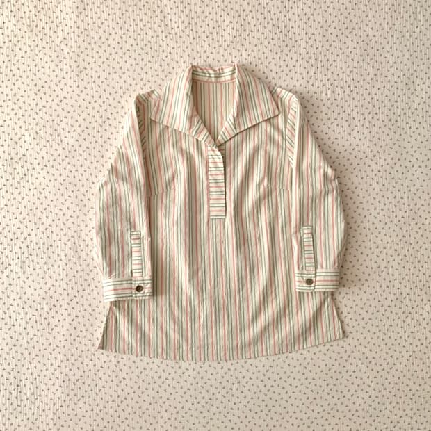 링클 스트라이프 셔츠