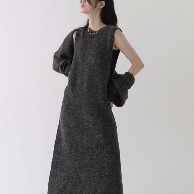 트리밍버드 볼레로 니트 원피스 셋업 (원피스 새상품)