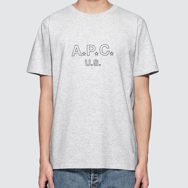 (새상품) 아페쎄 A.P.C. 연그레이 반팔 티셔츠 L사이즈