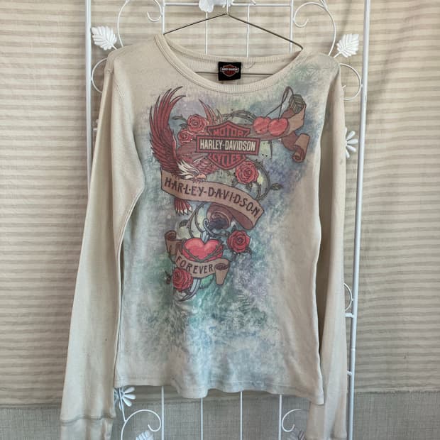 빈티지 할리 데이비슨 올드스쿨 니트 긴팔 y2k 스트릿 갸루 펑키