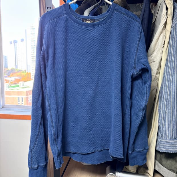 더블알엘 인디고 자카드 크루넥 L 사이즈