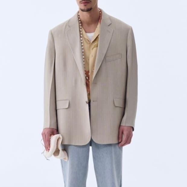 [새상품] 23SS 렉토 비스코스 오버 자켓 베이지 카키