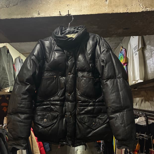 HOUSTON 휴스턴 카우 레더 플라잉 다운 자켓