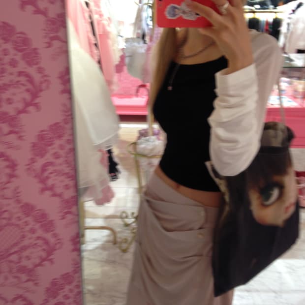 오호스 Jersey Drape Wrap Skirt / Beige