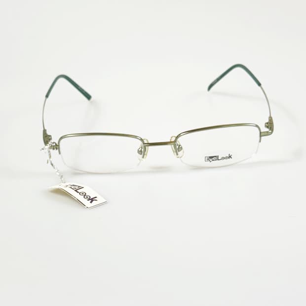 EyeLook 반무테 스퀘어 메탈 프레임 빈티지 안경