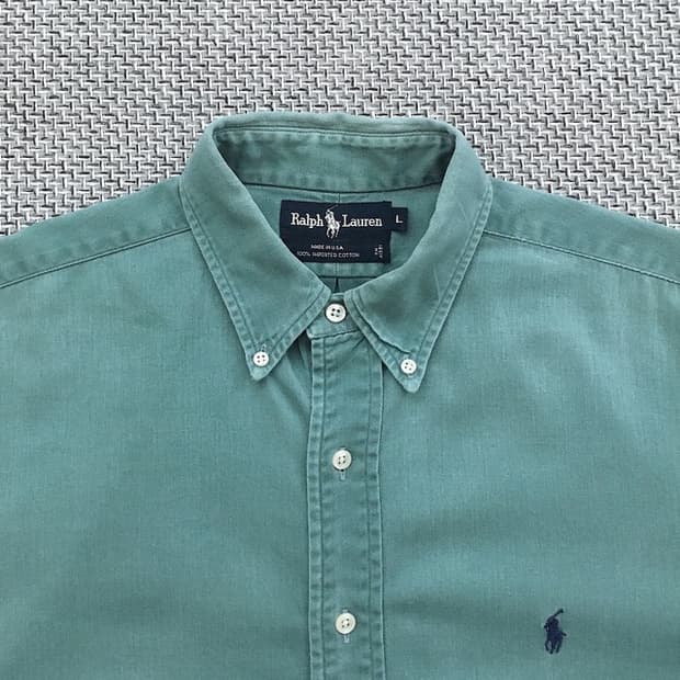 USA made faded emerald cotton b.d shirts