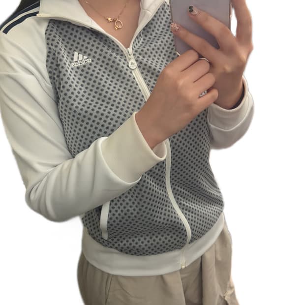 ❄️아디다스 눈꽃 도트 나그랑 화이트 트랙탑 져지❄️