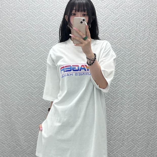 빈티지 USA 캐주얼 레인보우 레터링 로고 반팔티 XL C12338