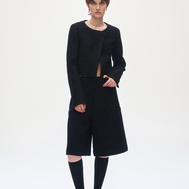 Crop Tweed Set-up Pants