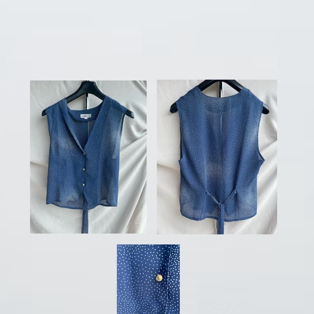 Navy Dot Blouse 네이비 도트 블라우스