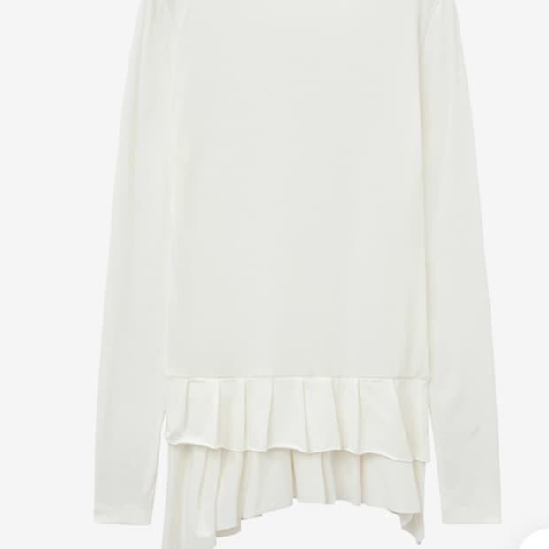 인사일런스우먼 프릴 디테일 롱슬리브 IVORY