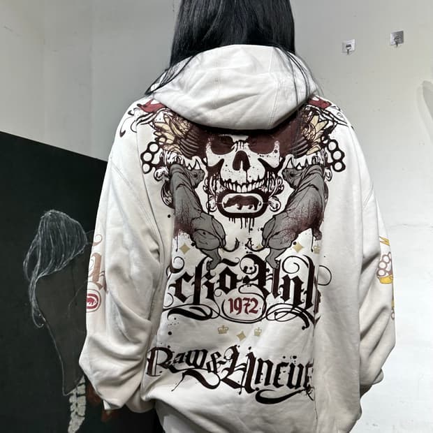 90s 에코 언리미티드 오리엔탈 펑크 빅사이즈 집업