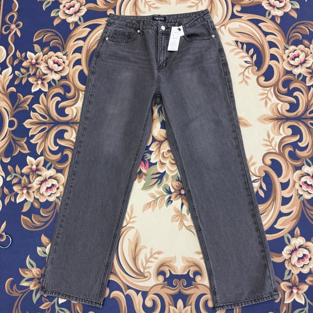 (XL)토피 TOFFEE 와이드 데님팬츠(그레이)