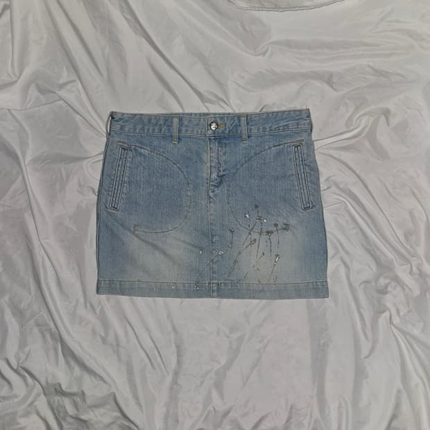 y2k vintage 2000s 실버 스타더스트 페어리 미니스커트