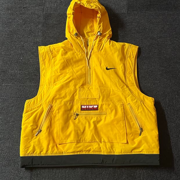 90s Nike  ski 스키 아노락 파커 베스트 XL  실버택