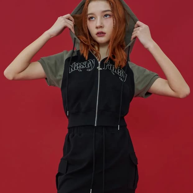 팬시클럽 제스트 스티치 후드 집업