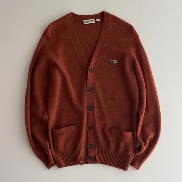 라코스테 오렌지 울 가디건