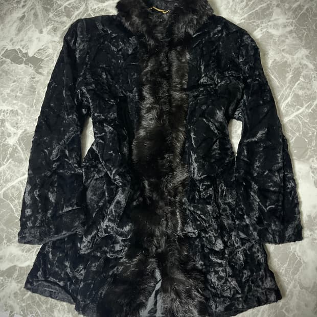 fur velvet long jacket