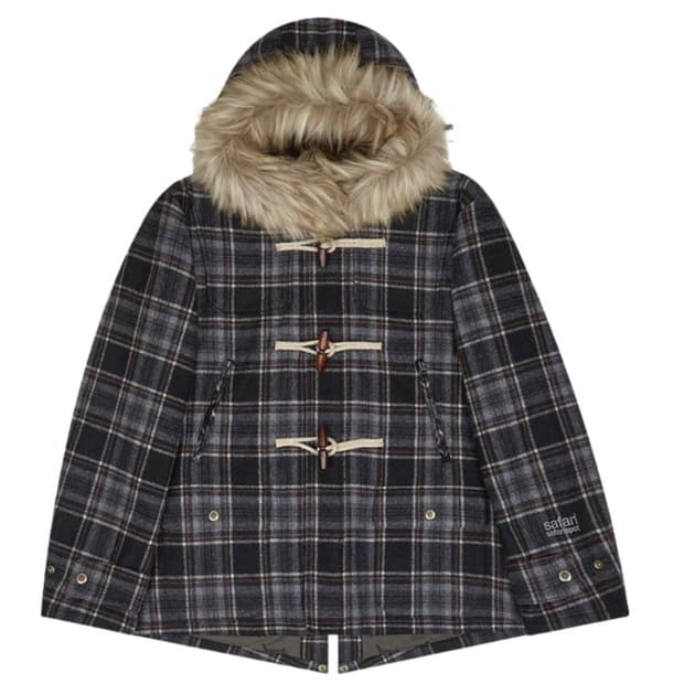 사파리스팟 레기온 퍼 체크 더플 코트 1사이즈