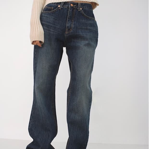 시크윈 ootj 실루엣 워싱 브러쉬 부츠컷 데님팬츠