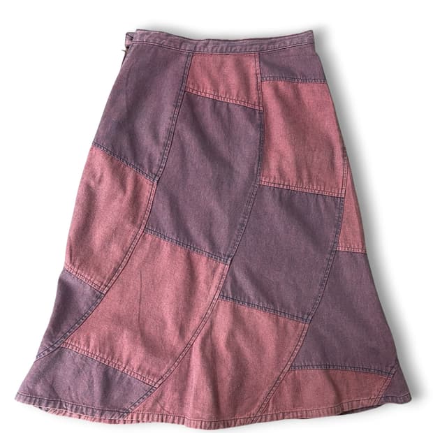 (24) JPN 일본 빈티지 패치워크 데님 스커트 XS