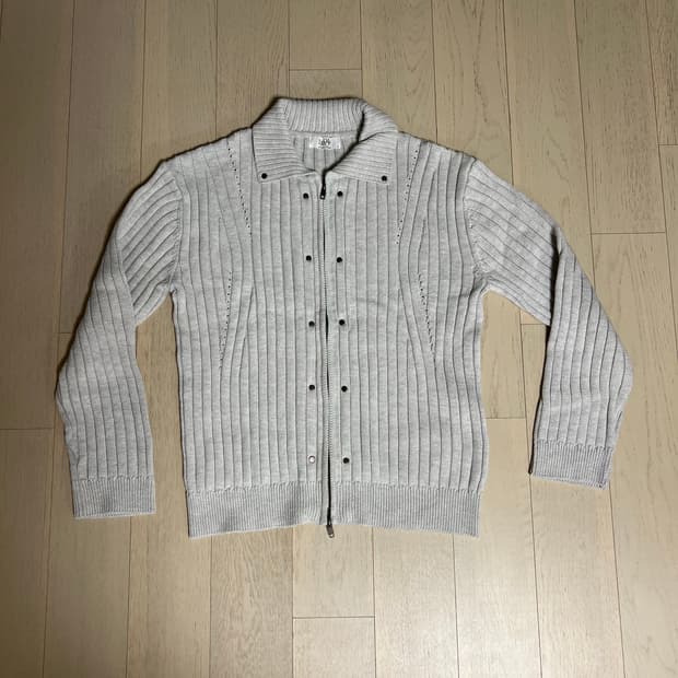 엘무드 펑크 라이더 니트 집업 락 그레이