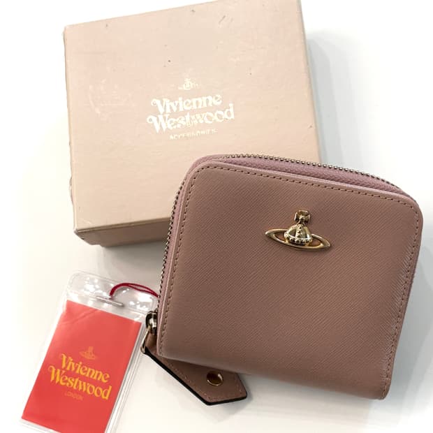 Vivienne Westwood 비비안웨스트우드 미디움 지퍼 핑크 지갑