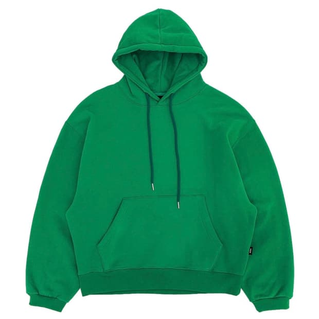 (S) 엠오오 피치스킨 벌룬오버 후드티 그린