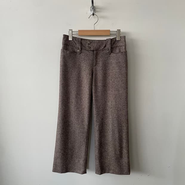 vintage two button low rise half pants