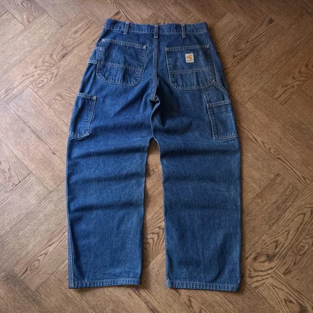 [32]칼하트FR USA 미디엄블루 싱글니 카펜터 워크 데님 팬츠