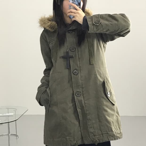 Jasper Military Hoodie Fur Coat